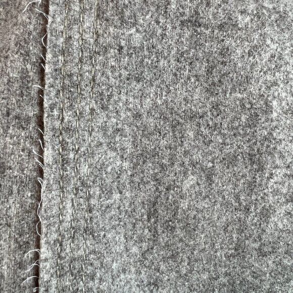 POLECI gray wool blend lined flared sleeve pocket elastic waist classic coat 4 - Picture 7 of 14